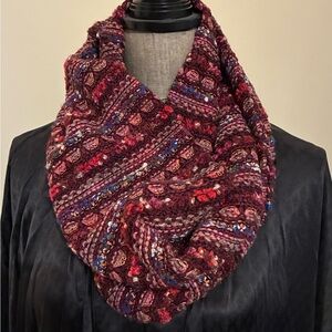 Anthro Madison 88 mauve and burgundy Infinity Scarf